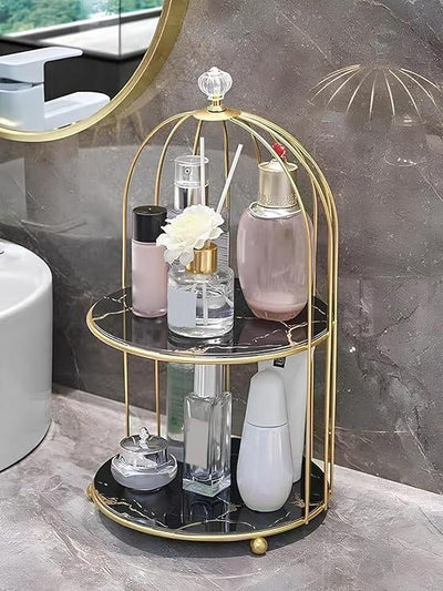 Golden Metal Makeup Organizer