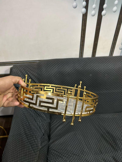 Golden Metal Eid Decorative Tray