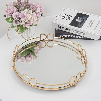 Golden Metal Multipurpose Makeup Organizer Tray