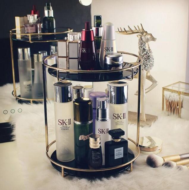 Steel makeup organizer