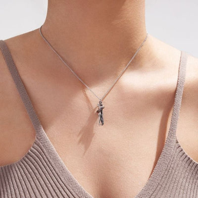 Couple Hug Necklace (Silver)