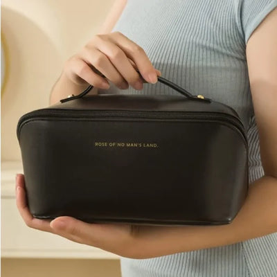 PU Leather Vanity Style Cosmetic Bag - Make Up Organizer Bag