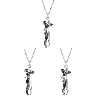 Couple Hug Necklace (Silver)