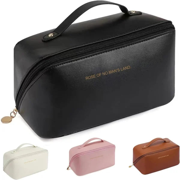 PU Leather Vanity Style Cosmetic Bag - Make Up Organizer Bag