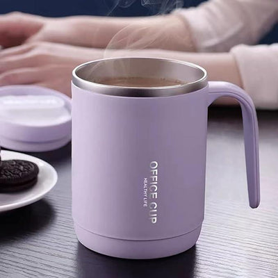 Stainless Steel Travel Coffee Cup with Handle – 500ml Double-Walled Vacuum Mug