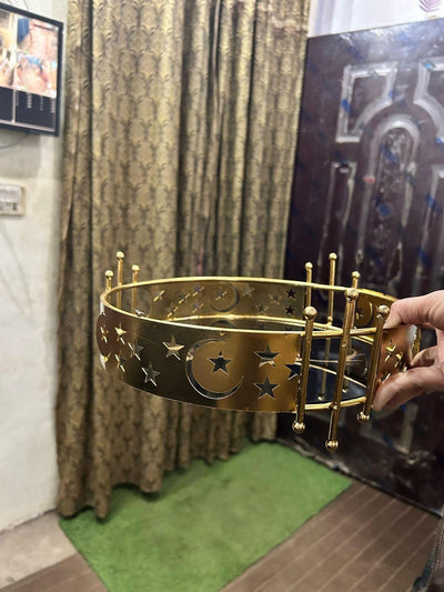 Golden Metal Eid Decorative Tray