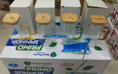 Glass Cup with Lid and Straw (RANDOM COLOR STRAW AND HANDLE)