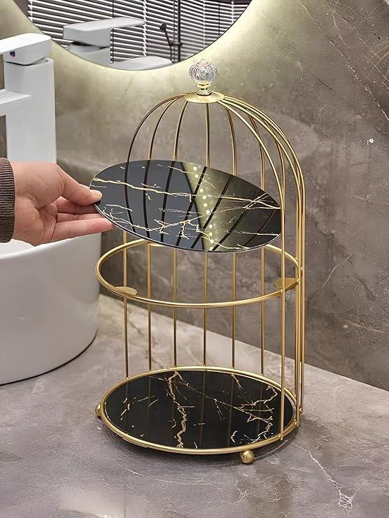 Golden Metal Makeup Organizer