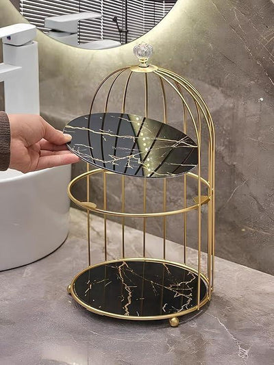 Golden Metal Makeup Organizer