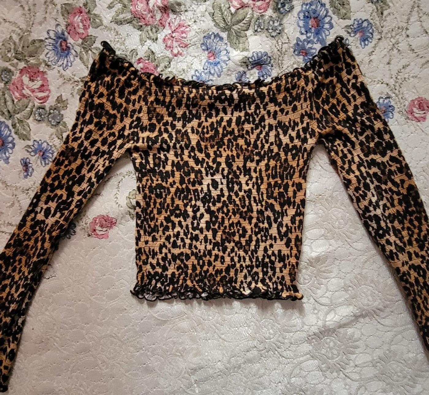 Cheetah print full-sleeve top (Online or Prepaid payment only)