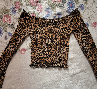 Cheetah print full-sleeve top (Online or Prepaid payment only)