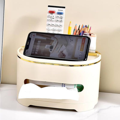 Makeup Organizer with Tissue Box