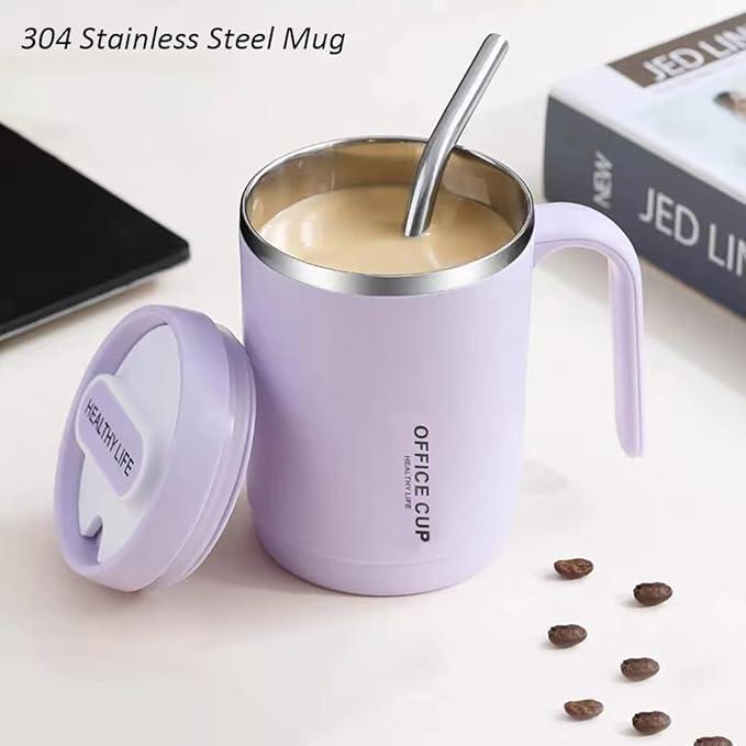 Stainless Steel Travel Coffee Cup with Handle – 500ml Double-Walled Vacuum Mug